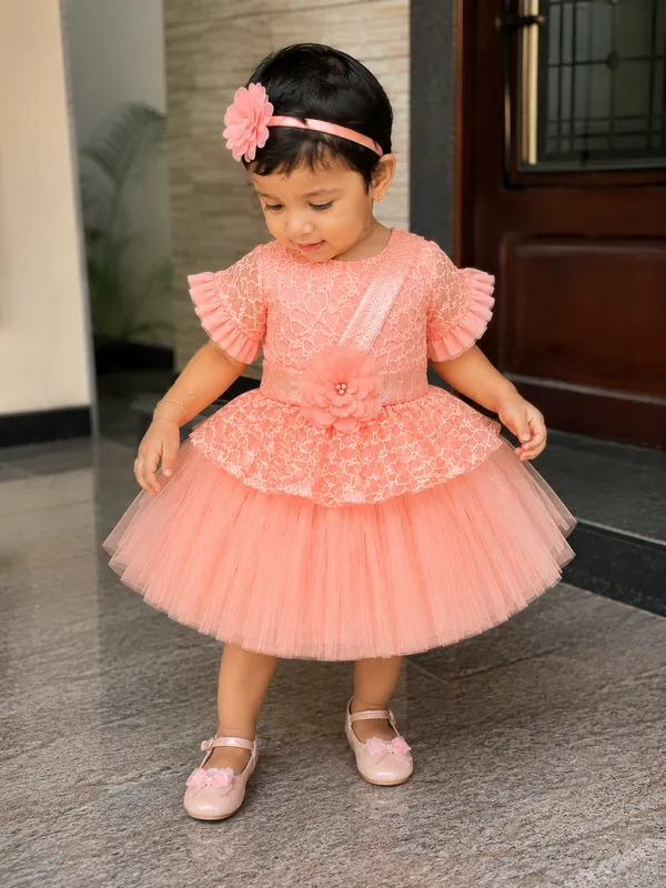 Peach_Floral_Tulle_Princess_Party_Wear_Dress