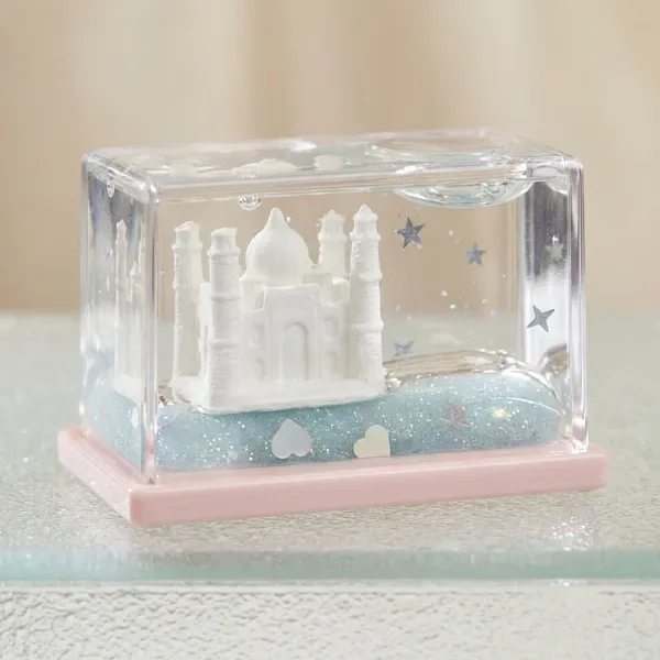 Decorative_Taj_Mahal_Snow_Globe_With_Light_Pink_Base