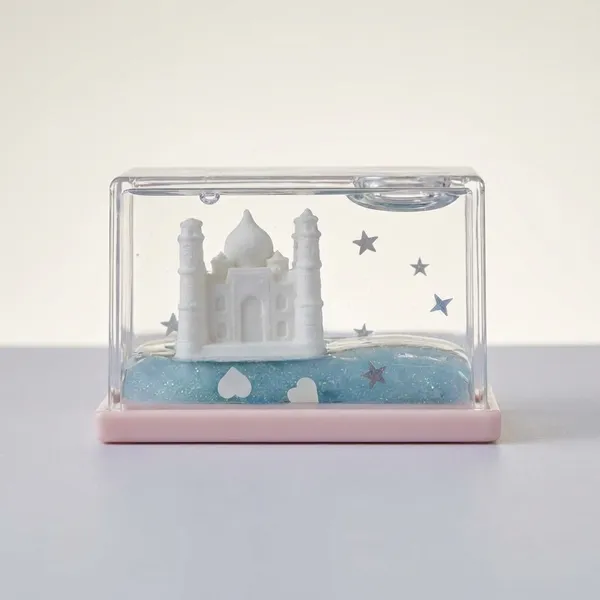 Decorative_Taj_Mahal_Snow_Globe_With_Light_Pink_Base