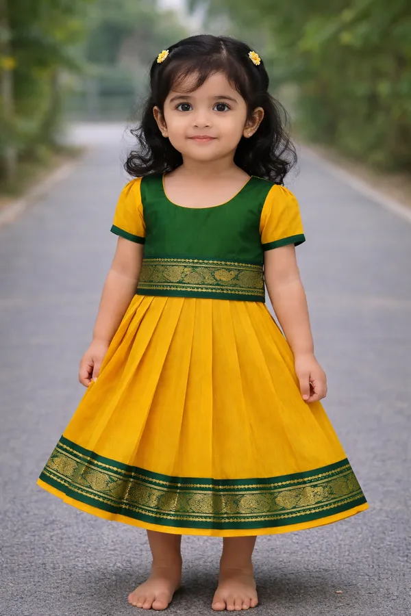 Green_Traditional_Pattu_Pavadai_Ethnic_Dress_For_Baby_Girls