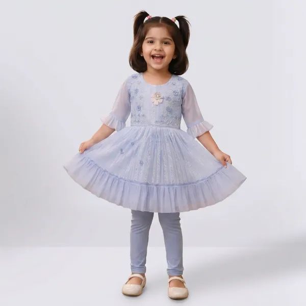 Girls_Pastel_Blue_Embroidered_Anarkali_Dress_With_Leggings