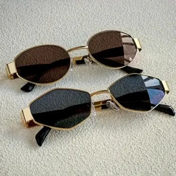 Stylish_Gold-Toned_Oval_Frame_Sunglasses_-_Set_Of_2