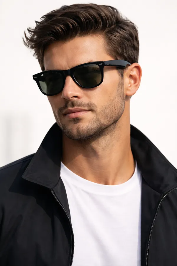 3_Classic_Black_Wayfarer_Sunglasses,_Braided_Belt_&_Uv_Protection_Arm_Sleeves