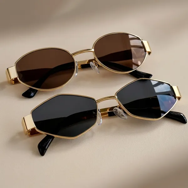 Stylish_Gold-Toned_Oval_Frame_Sunglasses_-_Set_Of_2