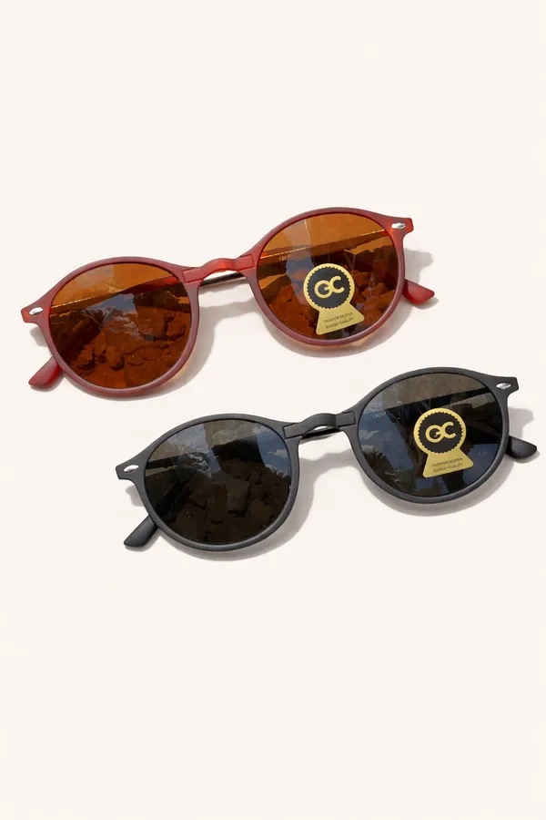 Round_Frame_Sunglasses_With_Oc_Logo_-_Set_Of_2_(Brown_&_Black)