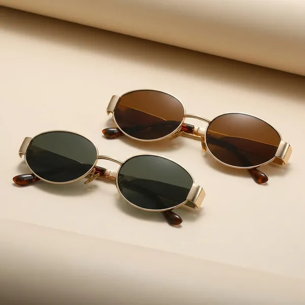 Retro_Oval_Sunglasses_With_Gold_Frame_(Pack_Of_2)