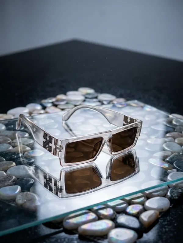 Clear_Frame_Rectangular_Sunglasses_With_Brown_Lenses