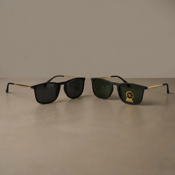 Stylish_Retro_Square_Frame_Sunglasses(Pack_Of_2)