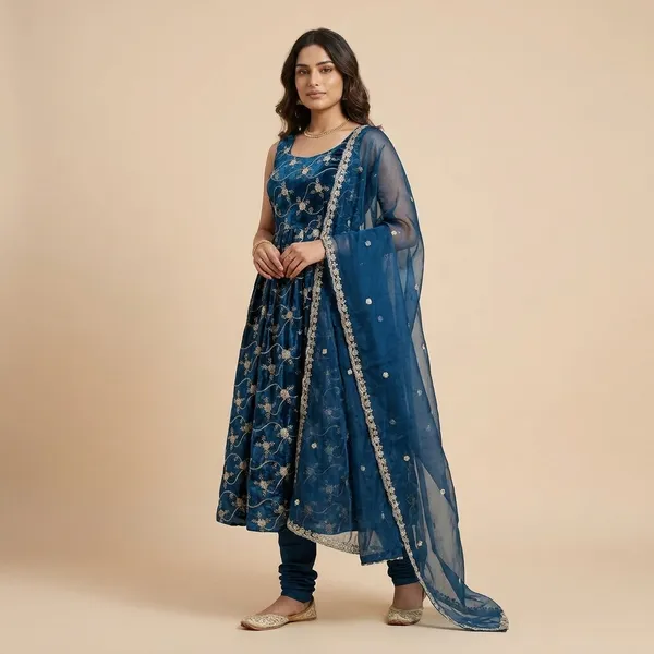 Blue_Fendy_Silk_Elegant_Ethnic_Festivals_Gown_For_Women