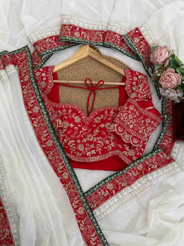 White_Tibby_Silk_Beautiful_Designer_Occasional_Wear_Saree_For_Women