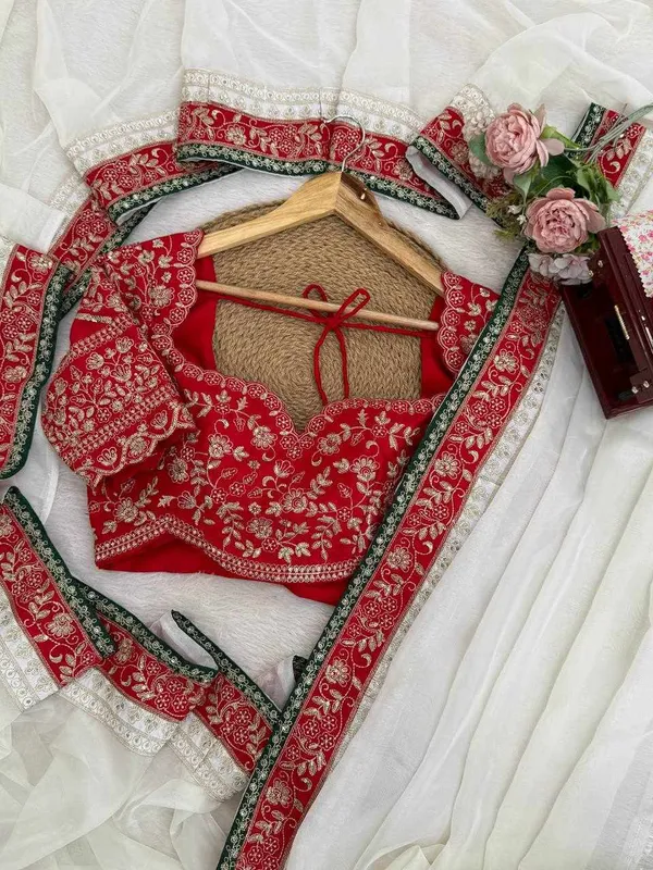 White_Tibby_Silk_Beautiful_Designer_Occasional_Wear_Saree_For_Women