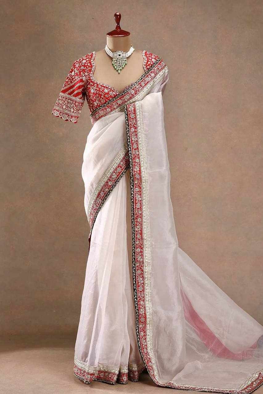 White_Tibby_Silk_Beautiful_Designer_Occasional_Wear_Saree_For_Women
