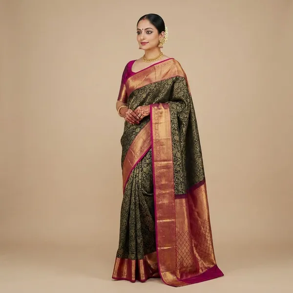 Green_Lichi_Silk_Beautiful_Designed_Grace_Saree_For_Women