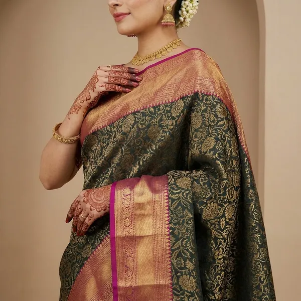 Green_Lichi_Silk_Beautiful_Designed_Grace_Saree_For_Women
