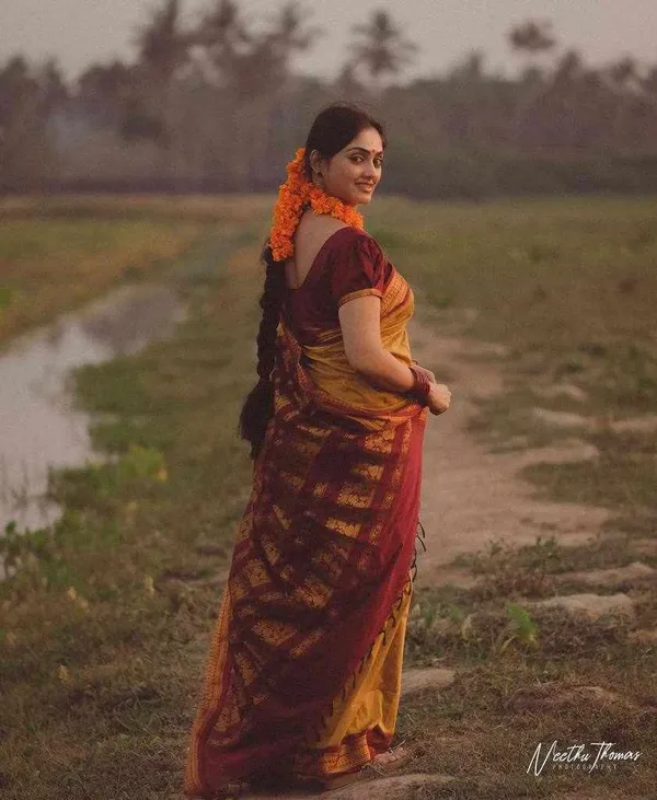 Mustard_Lichi_Silk_Red_Crafted_Modern_Elegance_Saree_For_Women