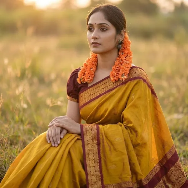 Mustard_Lichi_Silk_Red_Crafted_Modern_Elegance_Saree_For_Women