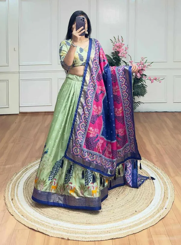 Blue_And_Green_Dolla_Silk_Beautiful_Occasional_Wear_Chaniya_Choli_For_Women
