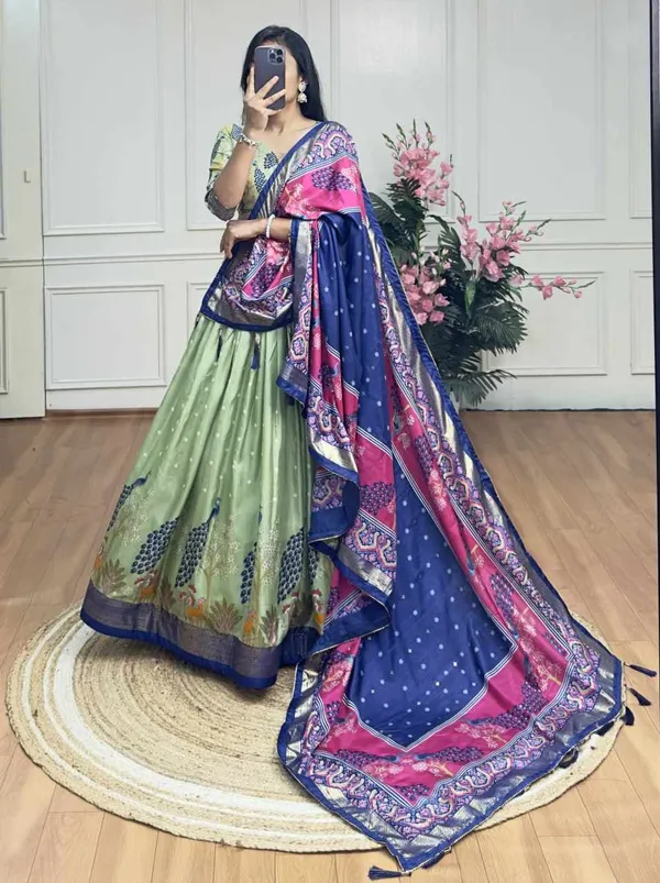 Blue_And_Green_Dolla_Silk_Beautiful_Occasional_Wear_Chaniya_Choli_For_Women