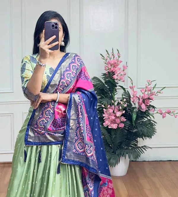 Blue_And_Green_Dolla_Silk_Beautiful_Occasional_Wear_Chaniya_Choli_For_Women