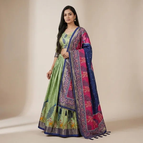 Blue_And_Green_Dolla_Silk_Beautiful_Occasional_Wear_Chaniya_Choli_For_Women