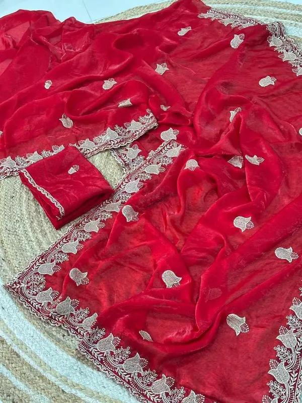 Red_Satin_Panchmukhi_Saree_For_Women