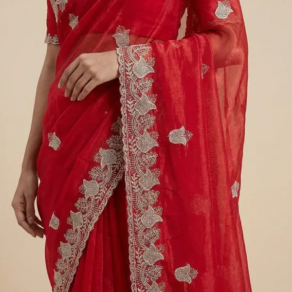 Red_Satin_Panchmukhi_Saree_For_Women