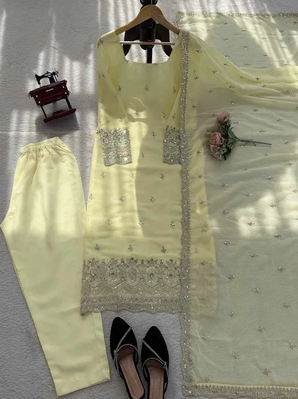 Off_White_Georgette_Yellow_Modern_Designed_Dress_For_Women