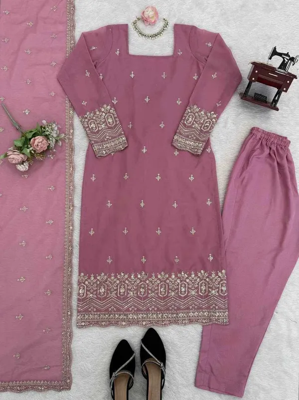 Peach_Georgette_Modern_Designed_Dress_For_Women