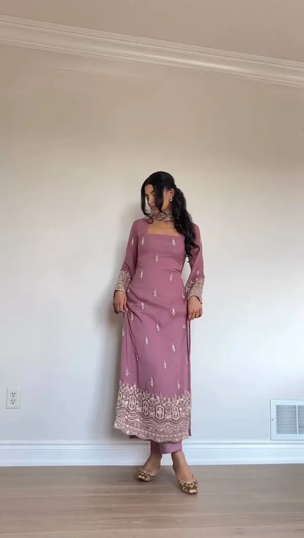 Peach_Georgette_Modern_Designed_Dress_For_Women