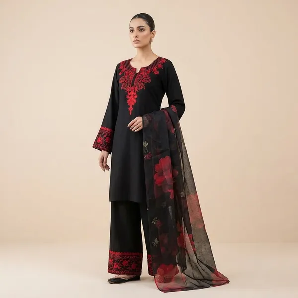 Black_Cotton_And_Rayon_Premium_Elegance_Charming_Dress_For_Women