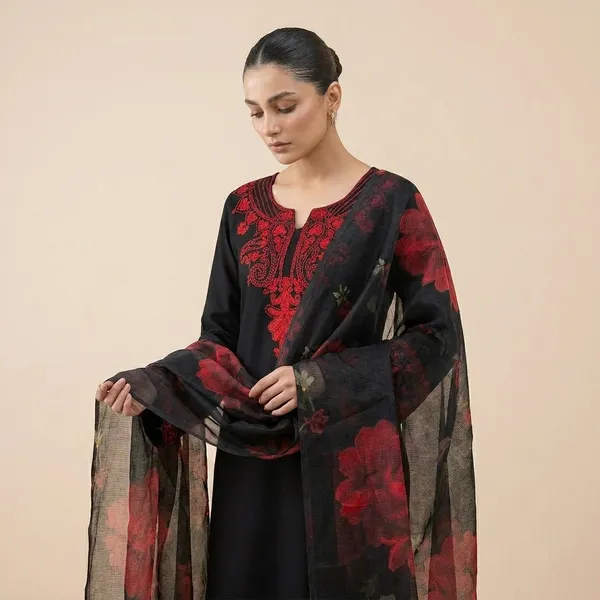 Black_Cotton_And_Rayon_Premium_Elegance_Charming_Dress_For_Women
