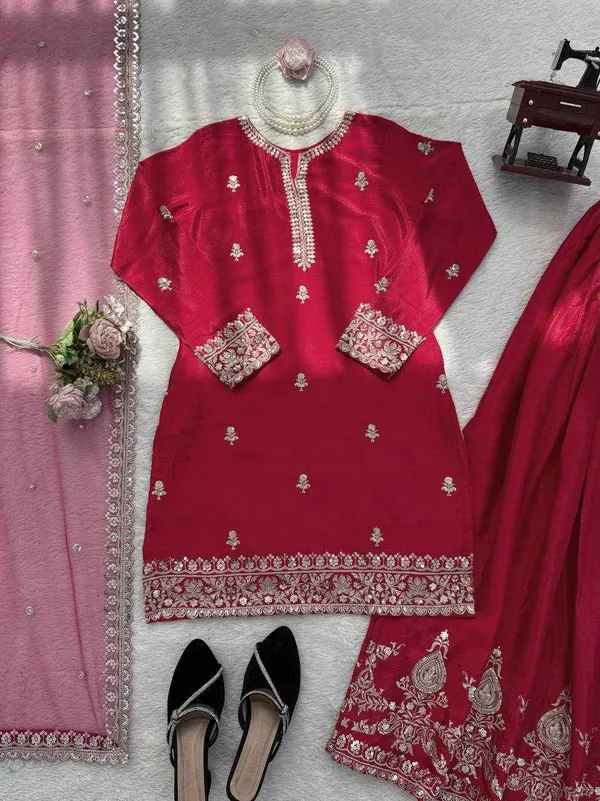 Red_Cotton_Premium_Elegance_Designer_Dress_For_Women