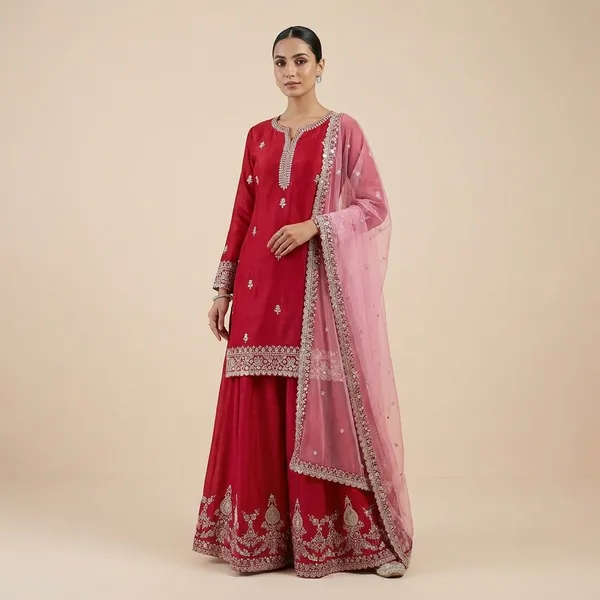 Red_Cotton_Premium_Elegance_Designer_Dress_For_Women