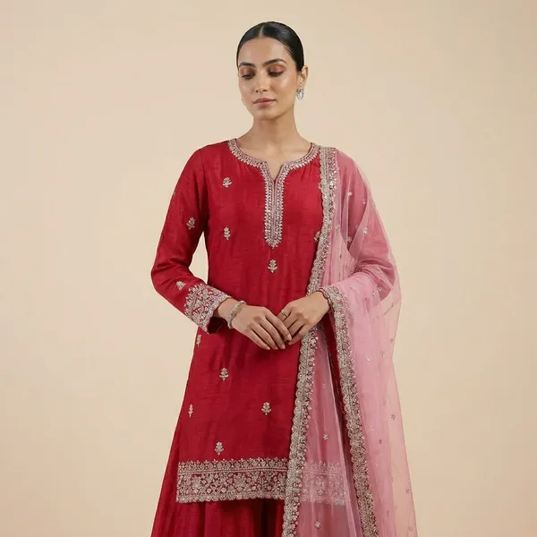 Red_Cotton_Premium_Elegance_Designer_Dress_For_Women