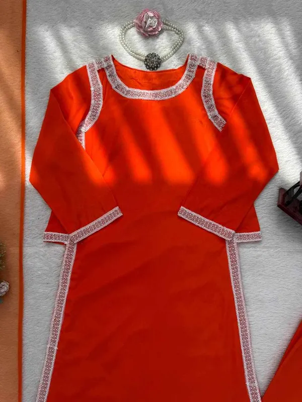 Orange_Crepe_Casual_Wear_Dress_For_Women
