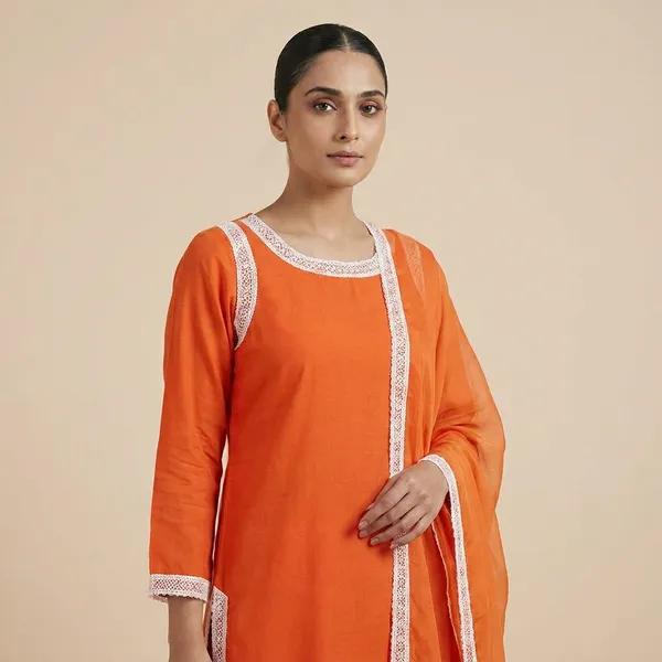 Orange_Crepe_Casual_Wear_Dress_For_Women