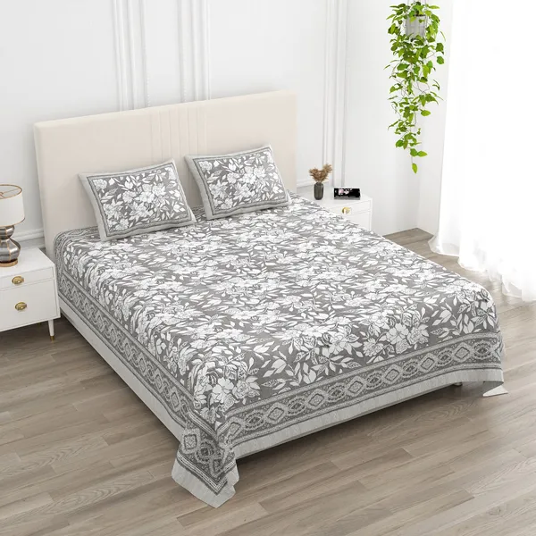 Grey_100%_Cotton_Luxury_Cotton_Double_BedDouble_BedsheetKing_Size_(108X108_Inches)