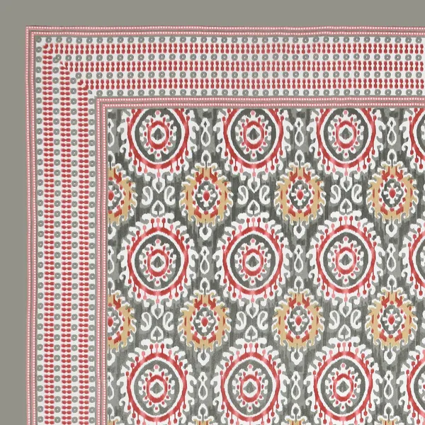 Multicolor_100%_Cotton_Elegant_Ikat_Design_Cotton_Double__BedsheetKing_Size_Grey_Color_(108X108_Inches)