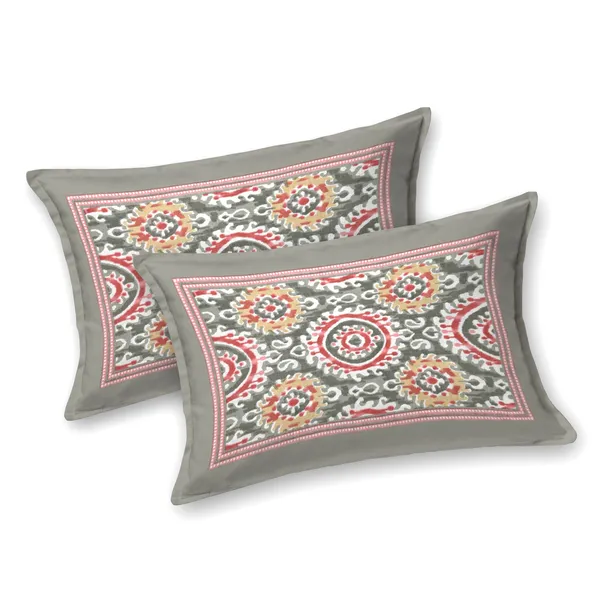 Multicolor_100%_Cotton_Elegant_Ikat_Design_Cotton_Double__BedsheetKing_Size_Grey_Color_(108X108_Inches)