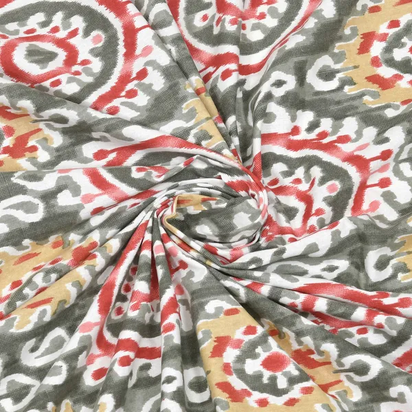 Multicolor_100%_Cotton_Elegant_Ikat_Design_Cotton_Double__BedsheetKing_Size_Grey_Color_(108X108_Inches)