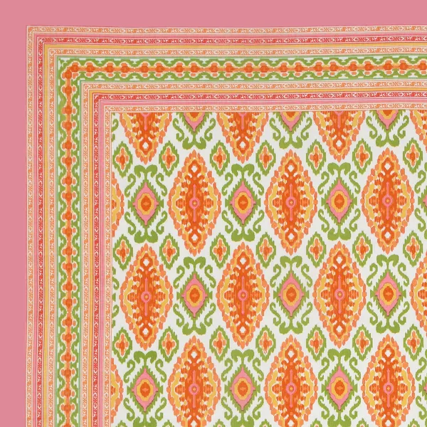 Orange_100%_Cotton_Classic_Ikat_Pattern_King_Size_Cotton_Double__BedsheetWith_Pillow_Covers_(108X108_Inches)