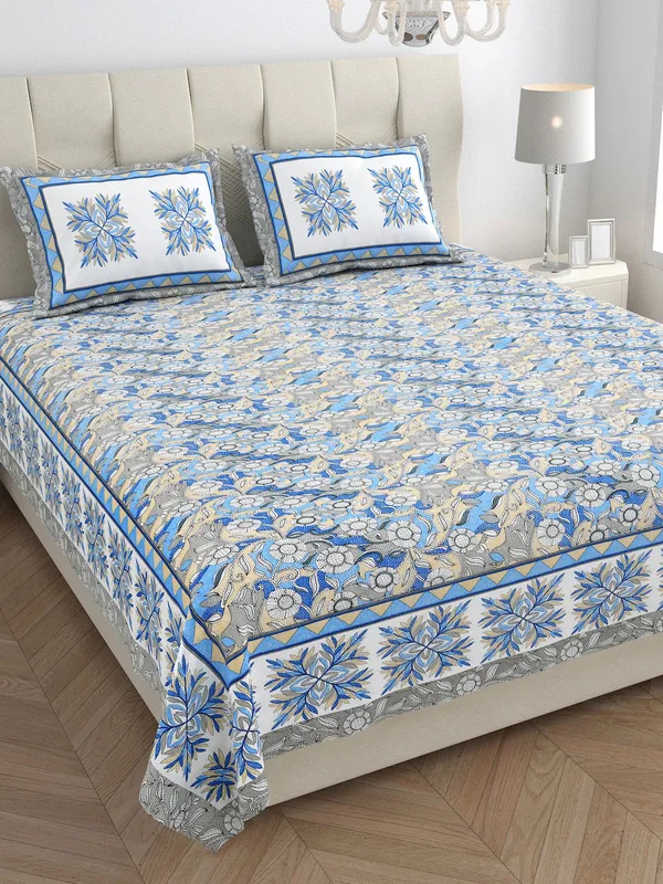 Blue_100%_Cotton_High_Quality_Cotton_Double__Bedsheet_King_Size_With_Pillow_Covers_(108X108_Inches)