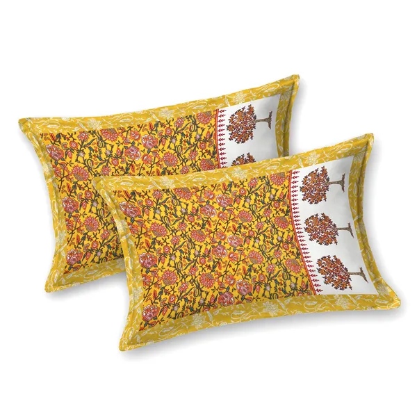 Yellow_100%_Cotton_Yellow_Elegant_Printed_Cotton_Double__BedsheetKing_Size_(108X108_Inches)