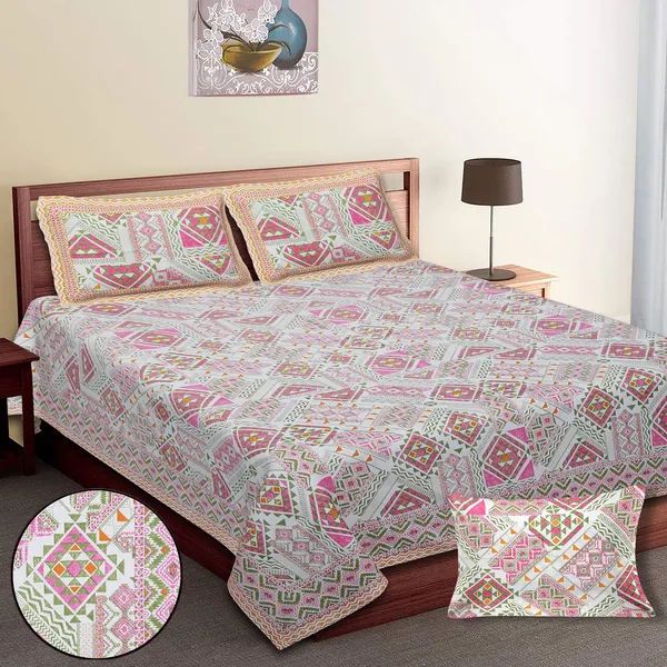 Grey_100%_Cotton_King_Size_Cotton_Double__BedsheetSet_With_Pillow_Covers_(108X108_Inches)