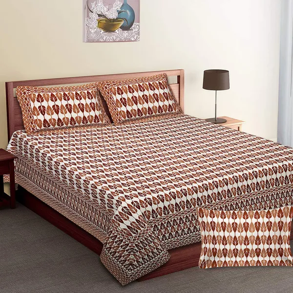 Brown_100%_Cotton_King_Size_Cotton_Double__Bedsheet_With_Pillow_Covers_(108X108_Inches)