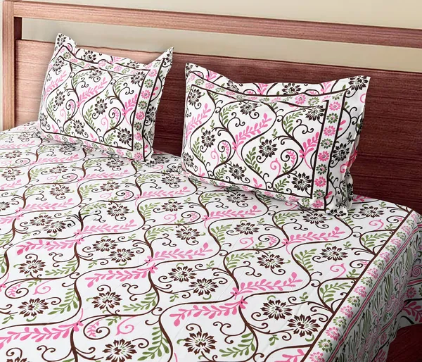 White_100%_Cotton_Jaipuri_Print_King_Size_Cotton_Double__Bedsheet(108X108_Inches)