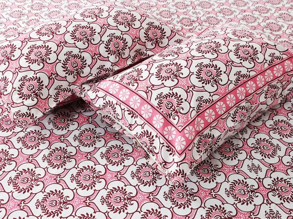 Pink_100%_Cotton_Designer_Cotton_Double__Bedsheet_King_Size_With_Pillow_Covers_(108X108_Inches)