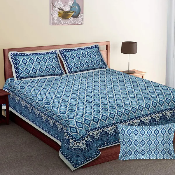Blue_100%_Cotton_Premium_Printed_Cotton_Double__BedsheetKing_Size_(108X108_Inches)