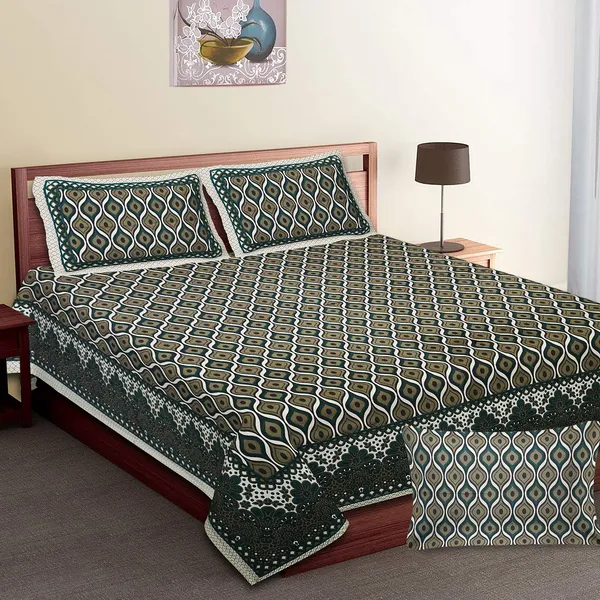 Green_100%_Cotton_Luxury_Cotton_Double_Bedsheet_King_Size_(108X108_Inches)