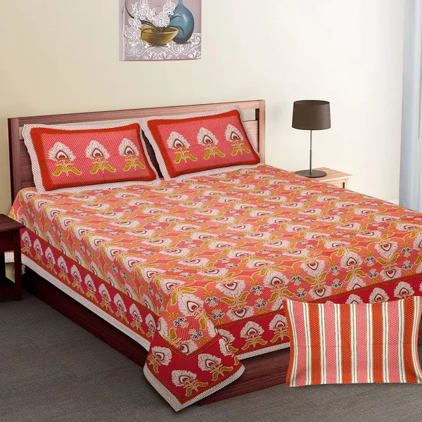 Pink_100%_Cotton_Cotton_Double_BedDouble_BedsheetKing_Size_With_Pillow_Covers_(108X108_Inches)